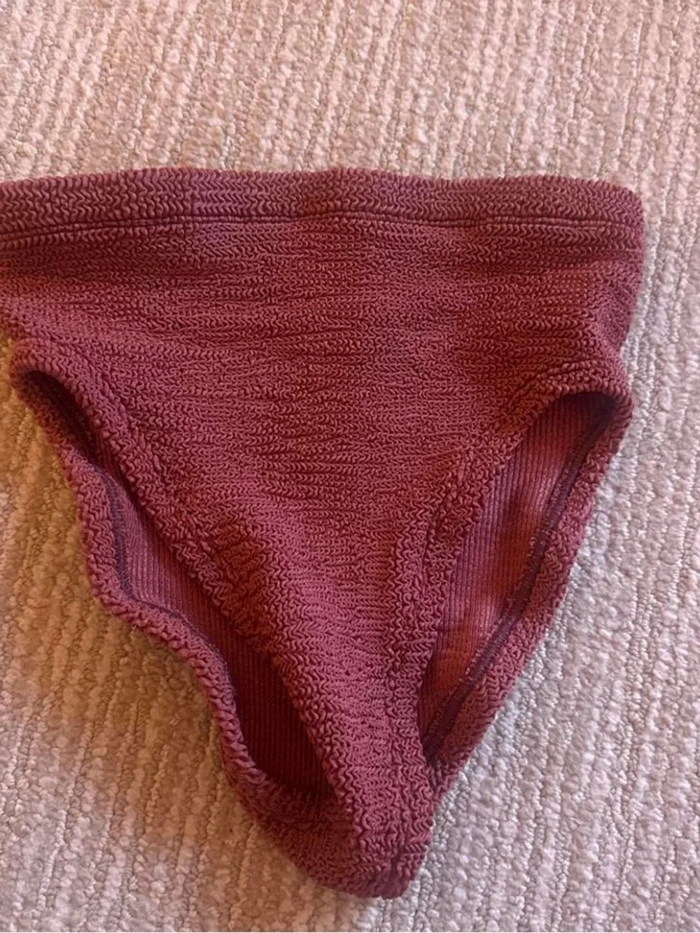 Hunza G Nadine Two-Piece Bikini Set in Metallic Rosewood